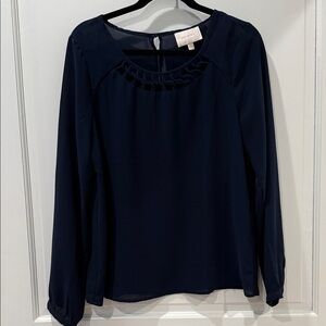 Skies Are Blue Dark Navy Blouse